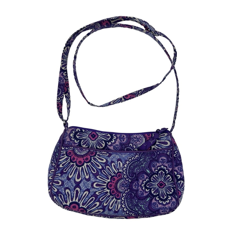Vera Bradley Purple Boho Pattern Print Quilted Crossbody Purse Handbag Bag